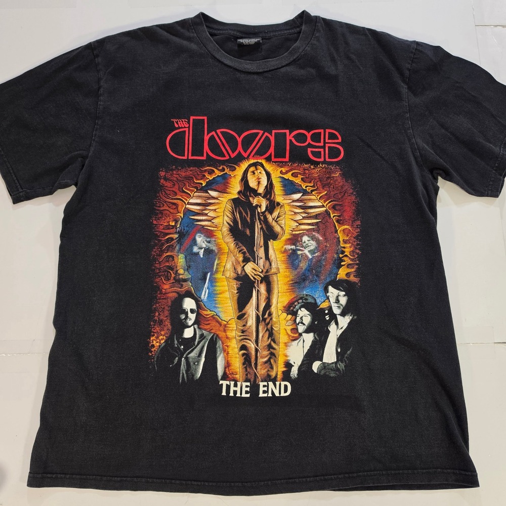 The Doors The End Band Graphic T-Shirt Black XXL MB Cotton Mens Short Sleeve Tee